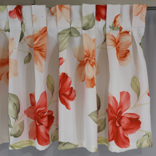 Firana lambrekin kremowy w kwiaty retro 232 – Firany – zdjęcie 1