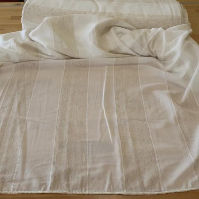 Tkanina w pasy kremowo beżowa 238 – Na metry – zdjęcie 2