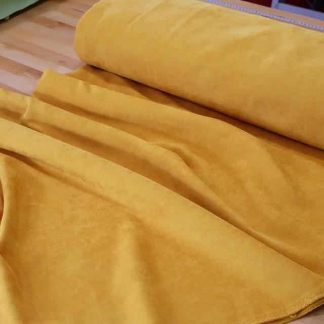 Tkanina EFE musztardowa efekt zamszu 243 – Na metry – zdjęcie 2