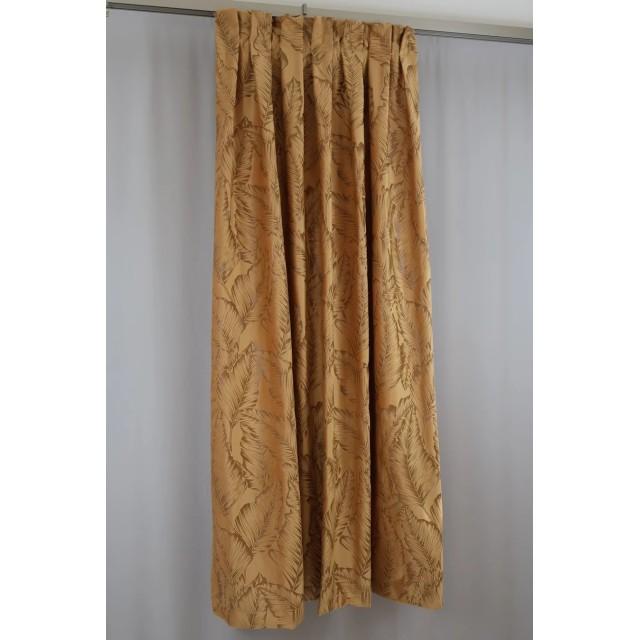 Zasłona w liście musztardowa – tkanina botaniczna 250 – Zasłony – zdjęcie 3
