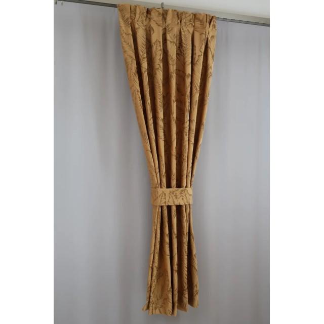 Zasłona w liście musztardowa – tkanina botaniczna 250 – Zasłony – zdjęcie 4