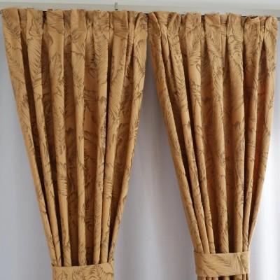 Zasłona w liście musztardowa – tkanina botaniczna 250 – Zasłony – zdjęcie 6