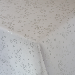 Tkanina obrusowa świąteczna plamoodporna gwiazdki 254 – Na metry – zdjęcie 1