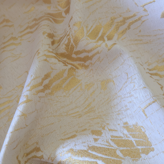 Tkanina obrusowa plamoodporna biało złota marmurek 203 – Na metry – zdjęcie 1