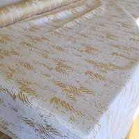 Tkanina obrusowa plamoodporna biało złota marmurek 203 – Na metry – zdjęcie 4