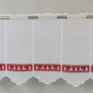 Firana zazdrostka świąteczna choinki renifery 256 – Do kuchni – zdjęcie 1