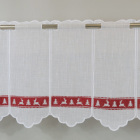 Firana zazdrostka świąteczna choinki renifery 256 – Do kuchni – zdjęcie 1