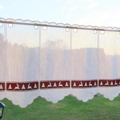 Firana zazdrostka świąteczna choinki renifery 256 – Do kuchni – zdjęcie 3