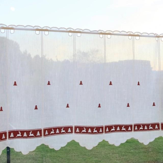 Firana zazdrostka świąteczna choinki renifery 256 – Do kuchni – zdjęcie 4