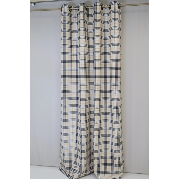 Beżowa zasłona w kratę angielską 260 – Zasłony – zdjęcie 2