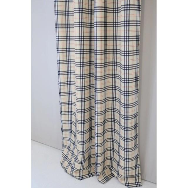 Beżowa zasłona w kratę angielską 260 – Zasłony – zdjęcie 5