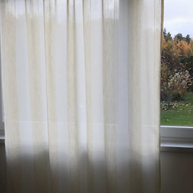 Zasłona styl boho delikatna beż krem pasy pionowe 259 – Zasłony – zdjęcie 2