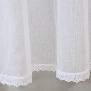Prosta firana z bawełnianą koronką naturalna 261 – Firany – zdjęcie 1