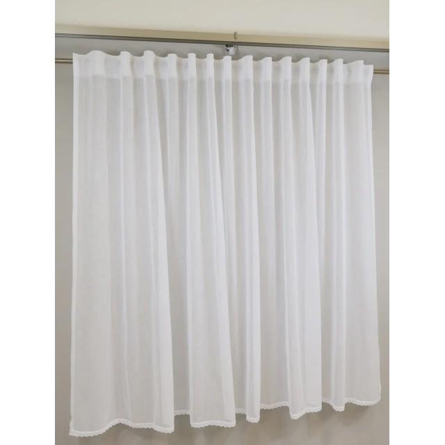 Prosta firana z bawełnianą koronką naturalna 261 – Firany – zdjęcie 2