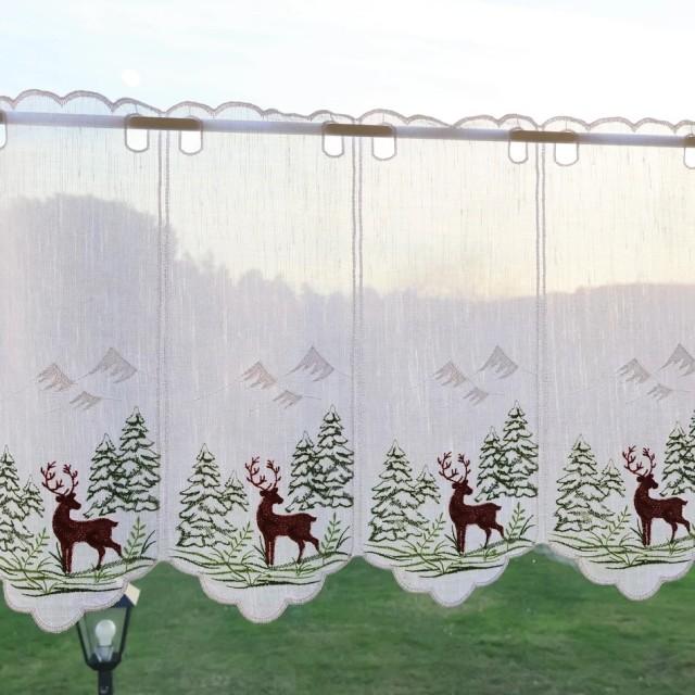 Firana zazdrostka świąteczna choinki góry renifer jeleń 266 – Do kuchni – zdjęcie 3