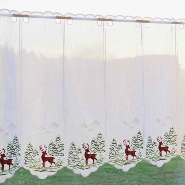 Firana zazdrostka świąteczna choinki góry renifer jeleń 266 – Do kuchni – zdjęcie 5