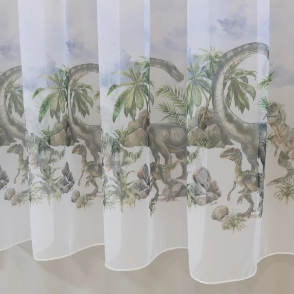 Firana dziecięca dinozaury woal drukowany 268 – Firany – zdjęcie 2