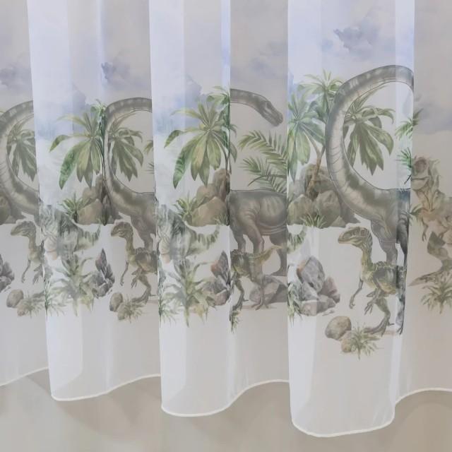 Firana dziecięca dinozaury woal drukowany 268 – Firany – zdjęcie 2