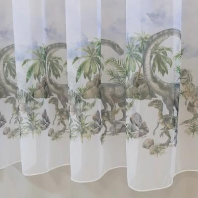 Firana dziecięca dinozaury woal drukowany 268 – Firany – zdjęcie 2