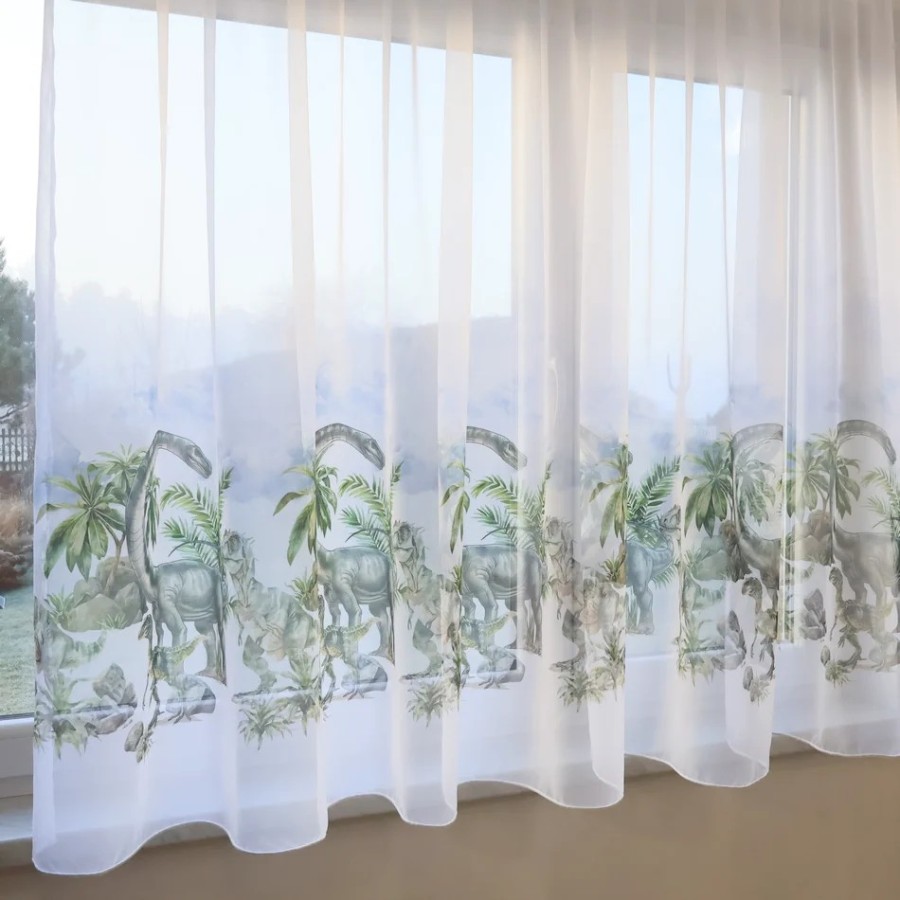 Firana dziecięca dinozaury woal drukowany 268 – Firany – zdjęcie 3