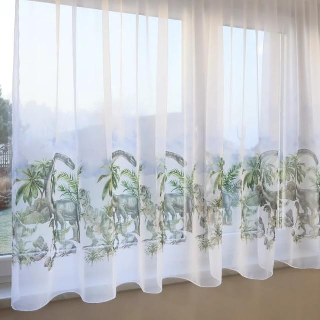 Firana dziecięca dinozaury woal drukowany 268 – Firany – zdjęcie 3