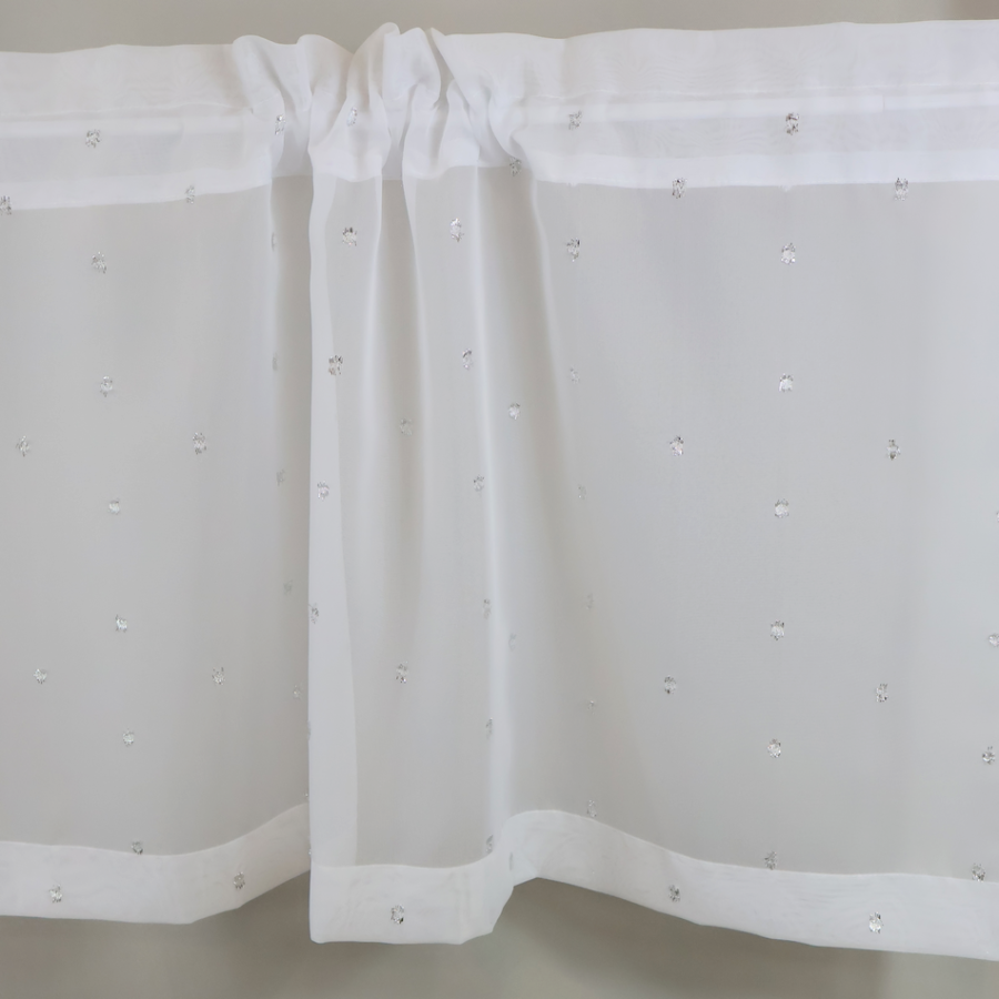 Firana zazdrostka do kuchni srebrne dodatki 009 – Do kuchni – zdjęcie 1