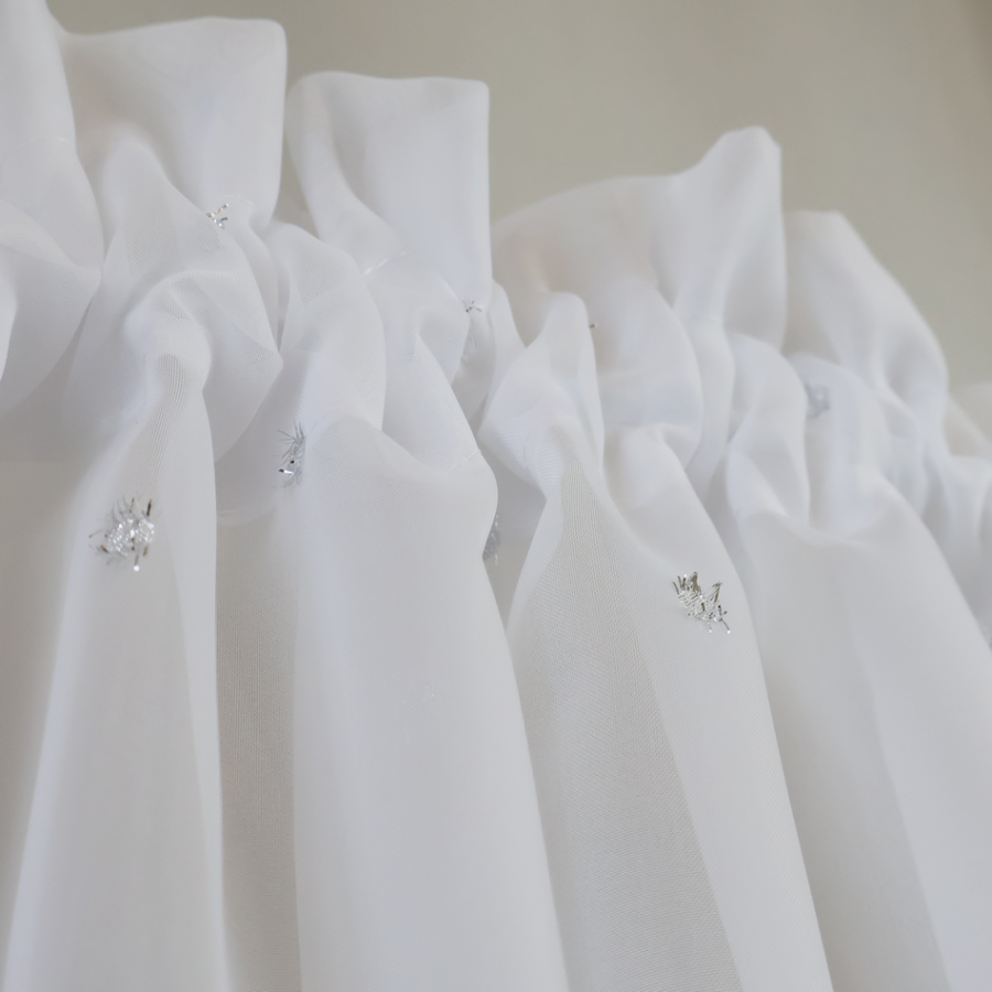 Firana zazdrostka do kuchni srebrne dodatki 009 – Do kuchni – zdjęcie 2