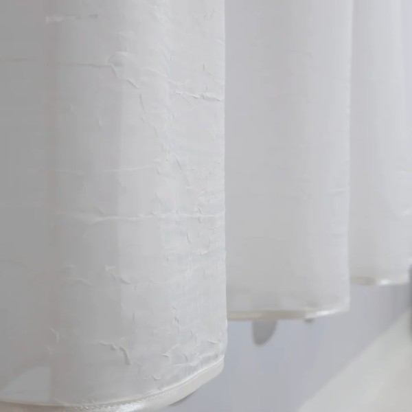 Firana z białego kreszu obszyta lamówką taras balkon 270 – Firany – zdjęcie 2