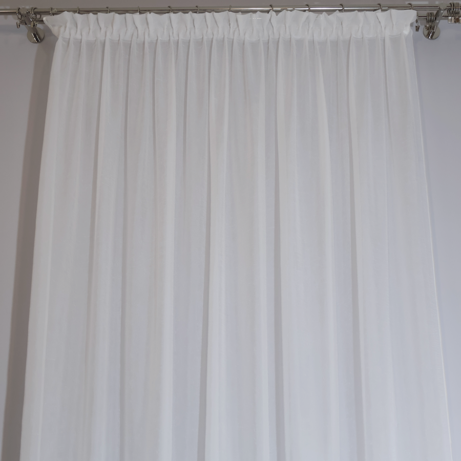 Firana z białego kreszu obszyta lamówką taras balkon 270 – Firany – zdjęcie 3