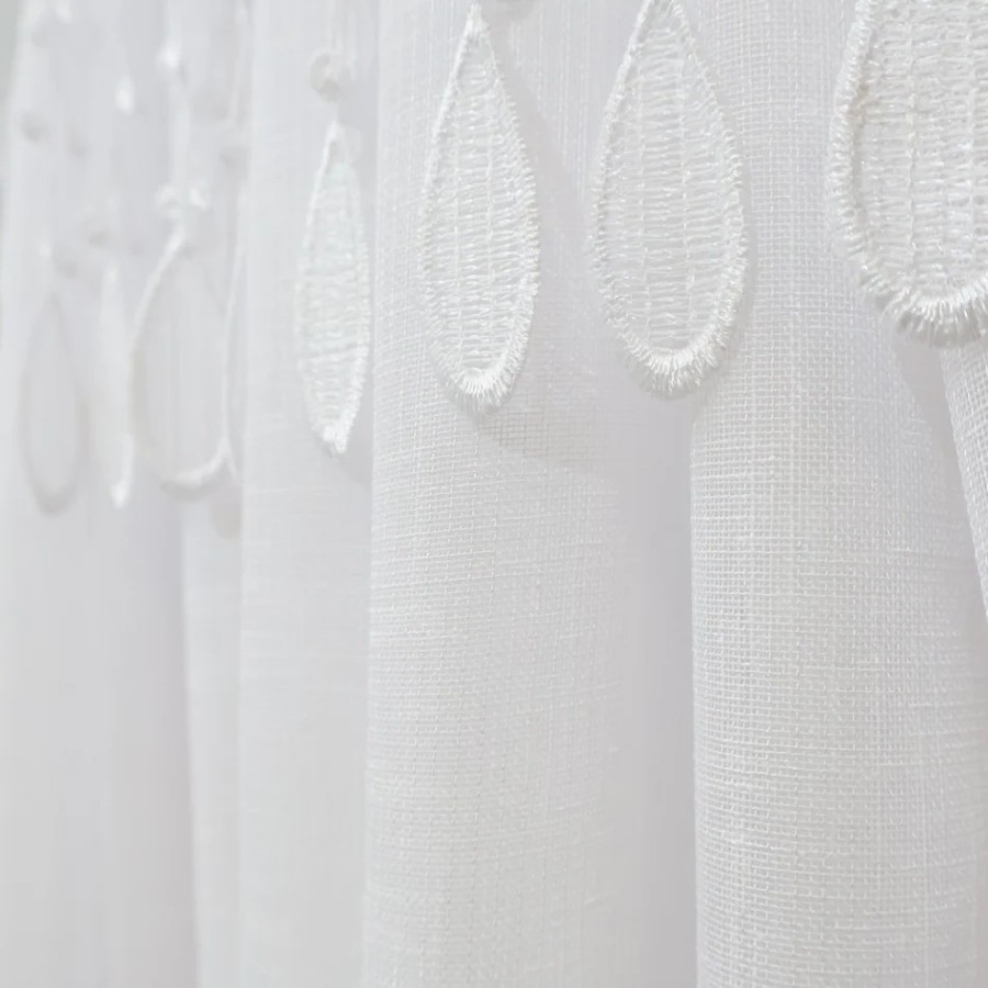 Firana komplet na okno tarasowe balkon biały z gipiurą 271 – Firany – zdjęcie 4