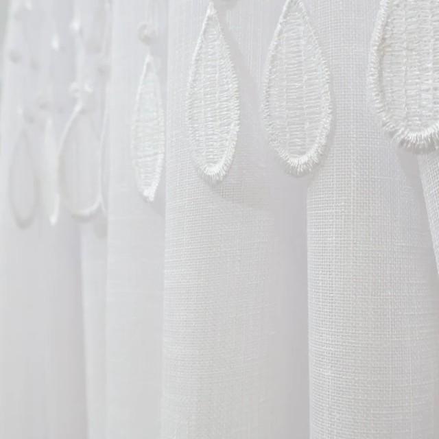 Firana komplet na okno tarasowe balkon biały z gipiurą 271 – Firany – zdjęcie 4