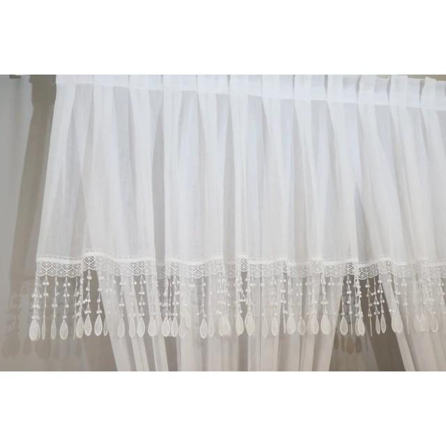 Firana komplet na okno tarasowe balkon biały z gipiurą 271 – Firany – zdjęcie 3