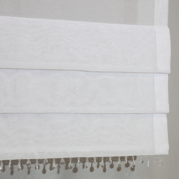 Firana panelowa biały batyst z koralikami 274 – Firany – zdjęcie 1