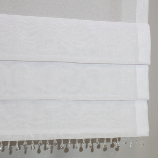 Firana panelowa biały batyst z koralikami 274 – Firany – zdjęcie 1