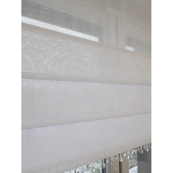 Firana panelowa biały batyst z koralikami 274 – Firany – zdjęcie 3