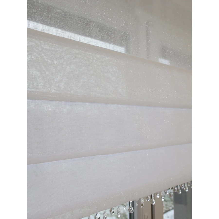 Firana panelowa biały batyst z koralikami 274 – Firany – zdjęcie 3