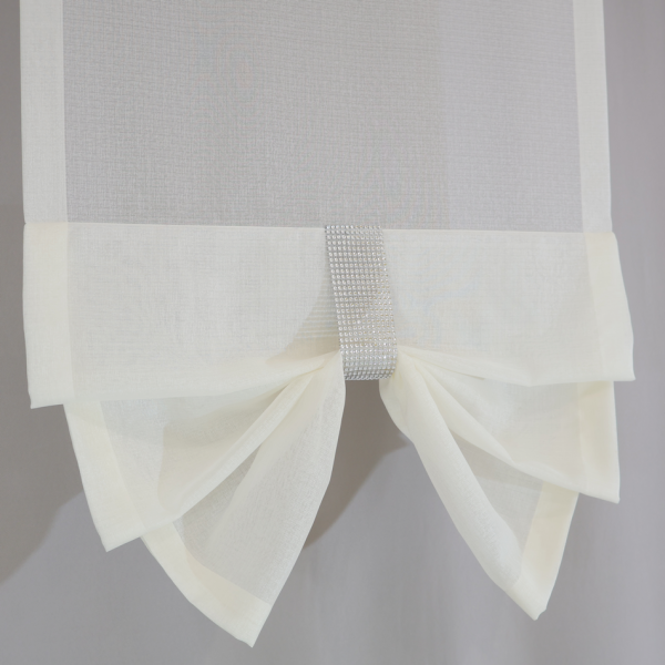 Firana panelowa kremowy woal sable srebrne cyrkonie 279 – Firany – zdjęcie 1