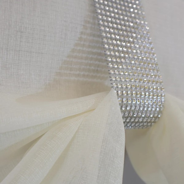 Firana panelowa kremowy woal sable srebrne cyrkonie 279 – Firany – zdjęcie 3