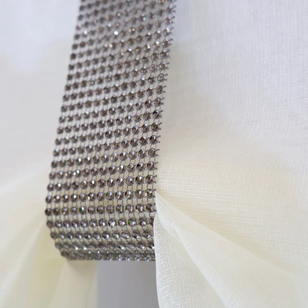 Firana panelowa kremowy woal sable grafitowe cyrkonie 280 – Firany – zdjęcie 2