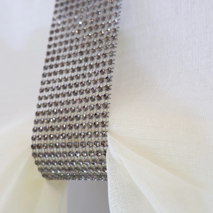 Firana panelowa kremowy woal sable grafitowe cyrkonie 280 – Firany – zdjęcie 2