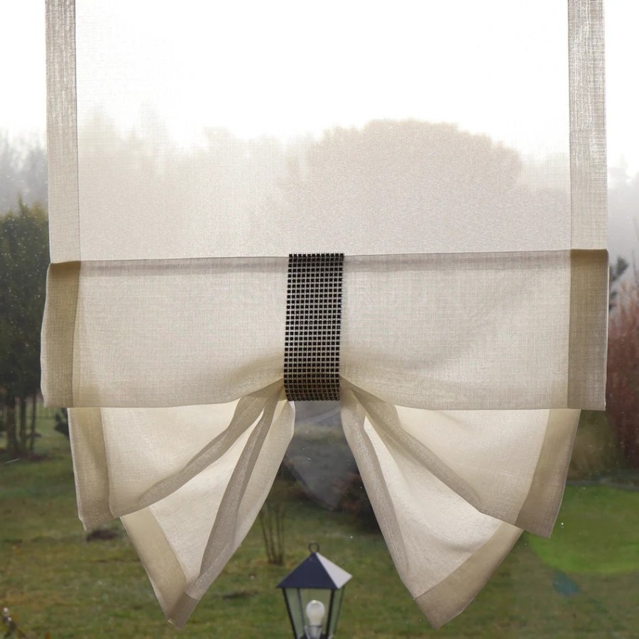 Firana panelowa kremowy woal sable grafitowe cyrkonie 280 – Firany – zdjęcie 3