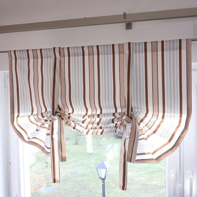 Firana lambrekin styl wiejski retro pionowe paski 289 – Firany lambrekiny – zdjęcie 4