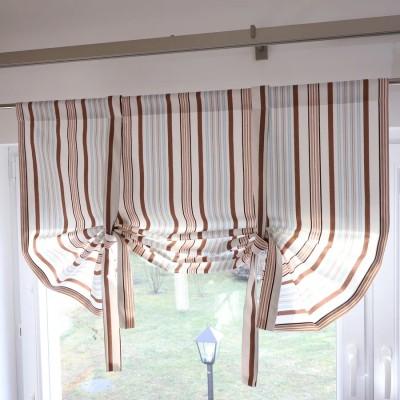Firana lambrekin styl wiejski retro pionowe paski 289 – Firany lambrekiny – zdjęcie 4