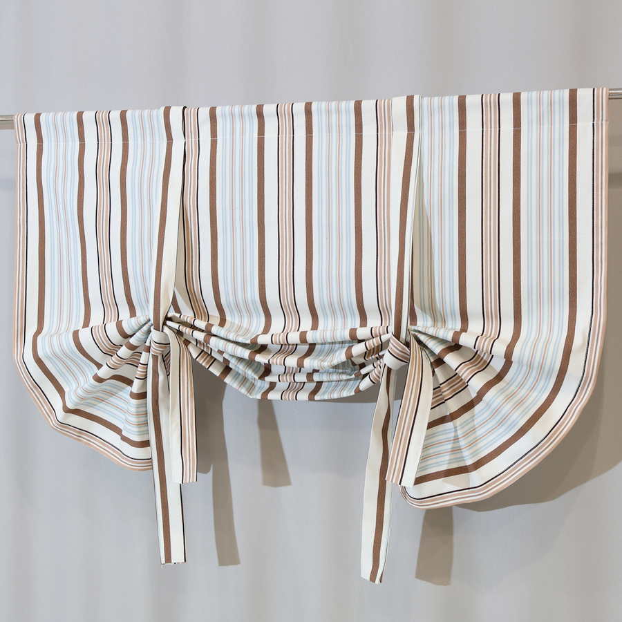 Firana lambrekin styl wiejski retro pionowe paski 289 – Firany lambrekiny – zdjęcie 1