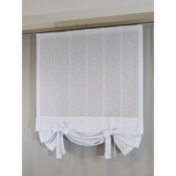 Firana roletka roletka z upięciem kokardkami biały 294 – Firany – zdjęcie 5
