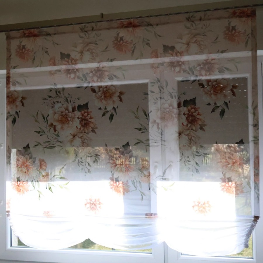 Firana panel roleta austriacka imitacja kwiaty 297 – Firany – zdjęcie 3
