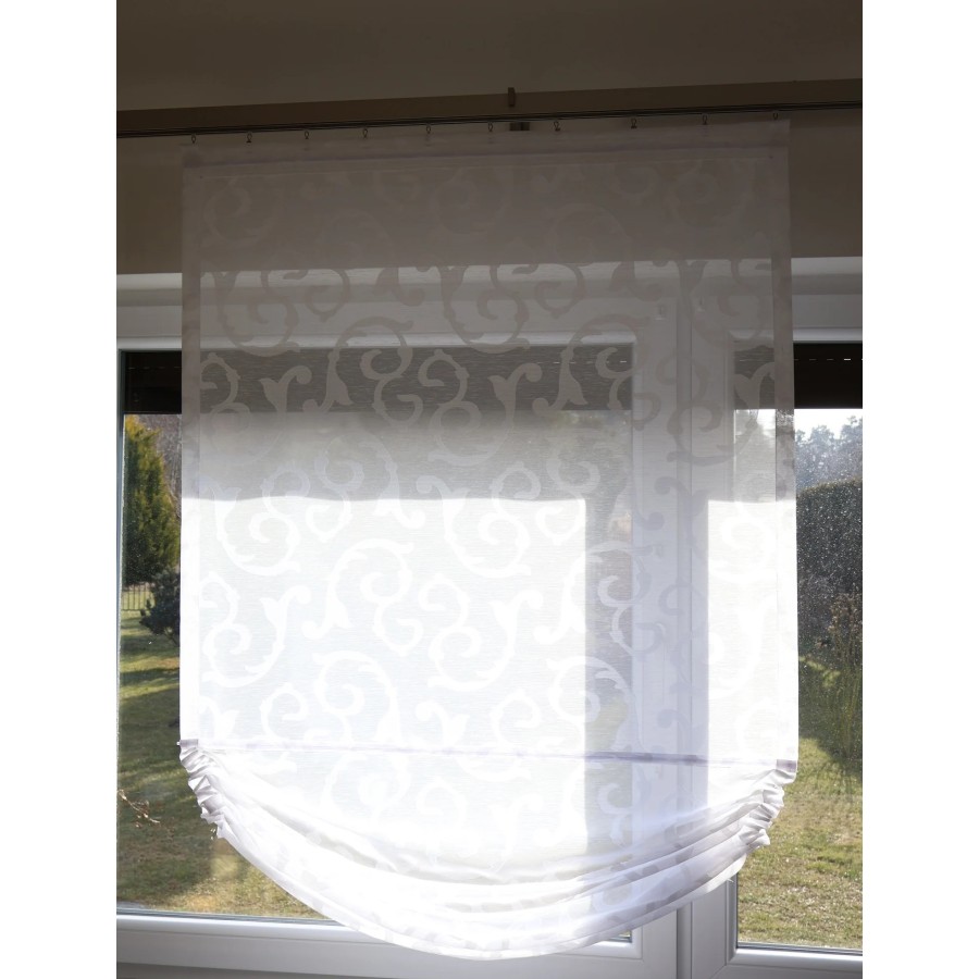 Firana panel woda esy floresy biały 298 – Firany – zdjęcie 2