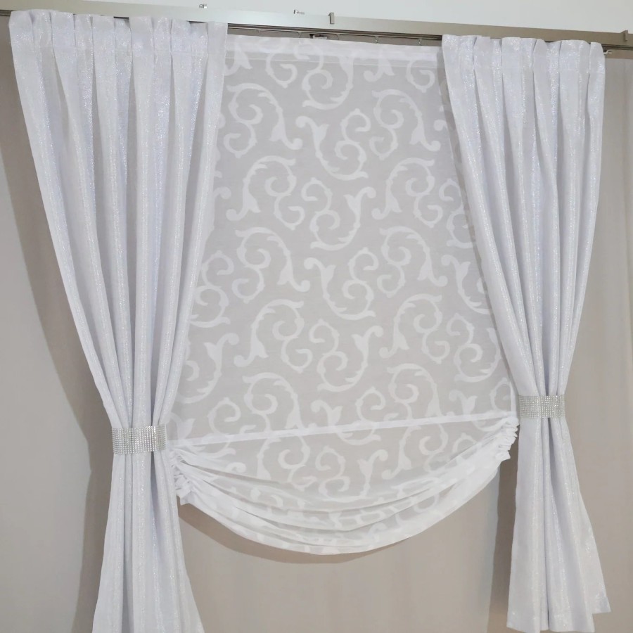 Firana panel woda esy floresy biały 298 – Firany – zdjęcie 5