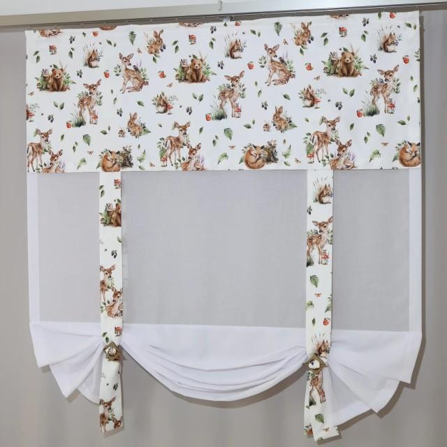 Firana panel roletka z lambrekinem zwierzaki 299 – Firany – zdjęcie 1