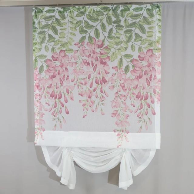 Firana panelowa kwiaty pnącza naturalny wygląd 301 – Firany – zdjęcie 1